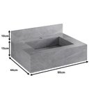 Ver imagem 3 de Bancada em Porcelanato para Banheiro Completa Alto Padrão 60cm X 15cm com Cuba Esculpida Lisboa