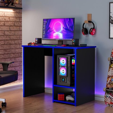 Escrivaninha Gamer Mesa P/ Computador Ideal P/ Jogos Oliart - Azul
