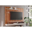 Ver imagem 1 de Painel Quarto P/ Tv até 50 Polegadas Valência Plus C/ Prateleira e Nichos 160x135cm Cinamomo/off