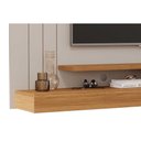 Ver imagem 5 de Painel Quarto P/ Tv até 50 Polegadas Valência Plus C/ Prateleira e Nichos 160x135cm Cinamomo/off