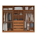 Ver imagem 3 de Guarda-roupa Casal Madrid 6 Portas 4 Gavetas Azul/freijó - Politorno
