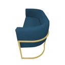 Ver imagem 4 de Namoradeira Luana Suede Azul Royal Base Metálica Dourada - Belliv Decor