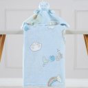 Ver imagem 2 de Manta com Naninha Flannel Estampada para Bebê 75x100 Azul Dino