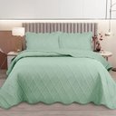 Ver imagem 2 de Cobre Leito Vila Real King 3 Peças Micropercal 300 Fios Dupla Face Verde Casa Show Enxovais