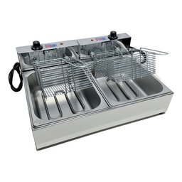 Fritadeira Elétrica Industrial 2 Cubas 10 Litros Inox - 1