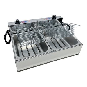 Fritadeira Elétrica Industrial 2 Cubas 10 Litros Inox