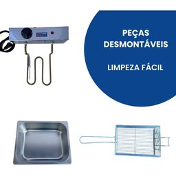 Fritadeira Elétrica Industrial 2 Cubas 10 Litros Inox - 4