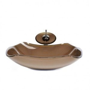 Cuba de Vidro Oval 47cm com Válvula e Torneira