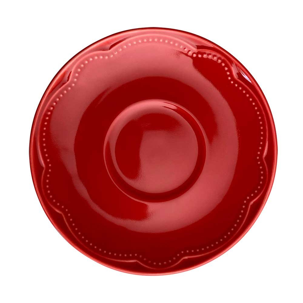 Xicara de Chá com Pires Porcelana 6 Peças Vermelho Cottage Germer - 2