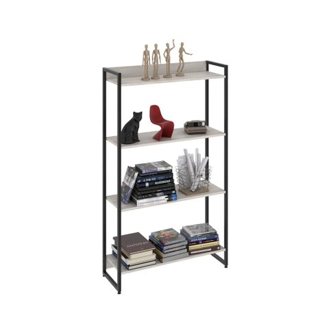 Estante Multiuso Para Escritório Industrial 04 Prateleiras Areta 145x80cm C01 Snow- Lyam Decor