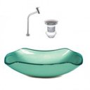 Ver imagem 1 de Cuba de Vidro Oval 55cm com Válvula e Torneira