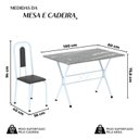 Ver imagem 4 de Conjunto de Mesa Tubular 100x60cm Tampo em Granito Topázio com 4 Cadeiras Lívia Branco/Preto