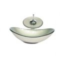 Ver imagem 1 de Cuba de Vidro Oval Chanfrada 46cm com Válvula Clicke Torneira Metal