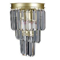 Arandela Dourada com Cristais 32cm 2e14 Paris Luz - 1