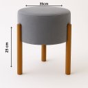 Ver imagem 2 de Puff Apolo Pes de Madeira Cinza Veludo