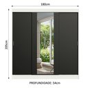 Ver imagem 4 de Guarda-roupa Casal Madesa Reno 3 Portas de Correr com Espelho