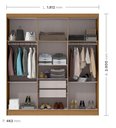 Ver imagem 3 de Guarda Roupa Casal com Espelho 6 Portas 2 Gavetas Lyon Yescasa Cinamomo