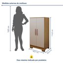 Ver imagem 3 de Armário Multiuso 2 Portas Triunfo Bege/Carvalho Americano