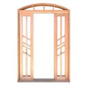 Ver imagem 2 de Porta Balcão Correr Madeira Padrão Cedro Diamante em Arco Bat. 14 Cm-2.35(a)x1.50(l)