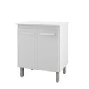 Ver imagem 3 de Balcão Multiuso Serena 75cm 2 Portas para Cozinha com Tampo Inteiro Cor:branco