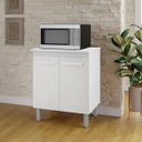 Ver imagem 1 de Balcão Multiuso Serena 75cm 2 Portas para Cozinha com Tampo Inteiro Cor:branco