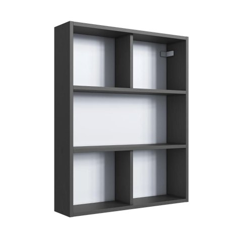 Nicho Organizador para Banheiro Prodecor CP7010 Grafite com 3 Prateleiras e Fixação na Parede