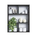 Ver imagem 3 de Nicho Organizador para Banheiro Prodecor CP7010 Grafite com 3 Prateleiras e Fixação na Parede
