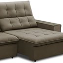 Ver imagem 5 de Sofá Retrátil Reclinável para Sala 3 Lugares 250cm Vincent F04 Veludo Marrom Claro - Lyam Decor