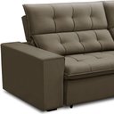 Ver imagem 6 de Sofá Retrátil Reclinável para Sala 3 Lugares 250cm Vincent F04 Veludo Marrom Claro - Lyam Decor