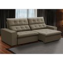 Ver imagem 2 de Sofá Retrátil Reclinável para Sala 3 Lugares 250cm Vincent F04 Veludo Marrom Claro - Lyam Decor