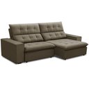 Ver imagem 1 de Sofá Retrátil Reclinável para Sala 3 Lugares 250cm Vincent F04 Veludo Marrom Claro - Lyam Decor