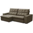 Ver imagem 7 de Sofá Retrátil Reclinável para Sala 3 Lugares 250cm Vincent F04 Veludo Marrom Claro - Lyam Decor