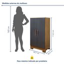 Ver imagem 3 de Armário Multiuso 2 Portas Triunfo Cinza/Carvalho Americano/Grafite