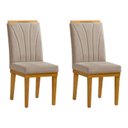 Ver imagem 1 de Kit 02 Cadeiras Milla Mesa de Jantar Decorativa Wood Bege