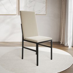 Cadeira de Jantar Estofada Mônaco Premium Bege - 1