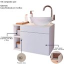 Ver imagem 3 de Gabinete de Banheiro 60cm com Cuba Armário para Lavabo Suspenso