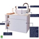 Ver imagem 4 de Gabinete de Banheiro 60cm com Cuba Armário para Lavabo Suspenso