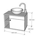 Ver imagem 6 de Gabinete de Banheiro 60cm com Cuba Armário para Lavabo Suspenso