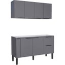 Ver imagem 3 de Gabinete de Cozinha Cinza em Madeira 144cm Cisne Cozimax