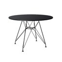 Ver imagem 1 de Mesa Eames Ferro Preto Tampo Redondo Madeira Preto 90cm
