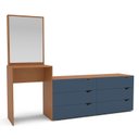 Ver imagem 2 de Cômoda para Quarto 6 Gavetas com Espelho Porto Azul/Freijó