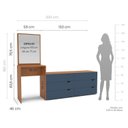 Ver imagem 3 de Cômoda para Quarto 6 Gavetas com Espelho Porto Azul/Freijó