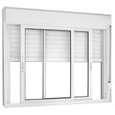 Ver imagem 2 de Kit com 2 Janelas de Correr 2 Folhas Móveis com Persiana Integrada 120x150cm Blackout Vidro Liso