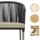 Ver imagem 3 de Mesa com 4 Cadeiras de Jantar Roma 100cm e Noronha em Aluminío Fendi Corda Nautica Estofado 7 Trama