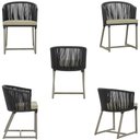 Ver imagem 5 de Mesa com 4 Cadeiras de Jantar Roma 100cm e Noronha em Aluminío Fendi Corda Nautica Estofado 7 Trama