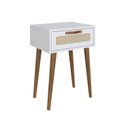 Ver imagem 2 de Mesa Cabeceira para Quarto com 1 Gaveta Retrô Branco
