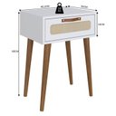 Ver imagem 3 de Mesa Cabeceira para Quarto com 1 Gaveta Retrô Branco