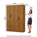 Ver imagem 4 de Guarda Roupa Casal Modulado 5 Portas com Cama Hercules 4 Portas 4 Gavetas Cinamomo