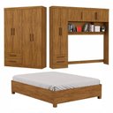 Ver imagem 2 de Guarda Roupa Casal Modulado 5 Portas com Cama Hercules 4 Portas 4 Gavetas Cinamomo