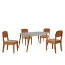 Ver imagem 2 de Mesa de Jantar Copper 120cm Tampo Canto Copo Mdf Vidro com 4 Cadeiras Copper Moderna Mobília